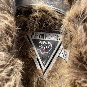 Genuine rabbit fur interior denim jacket.